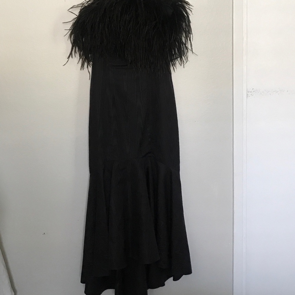 Feather dress black mermaid cut